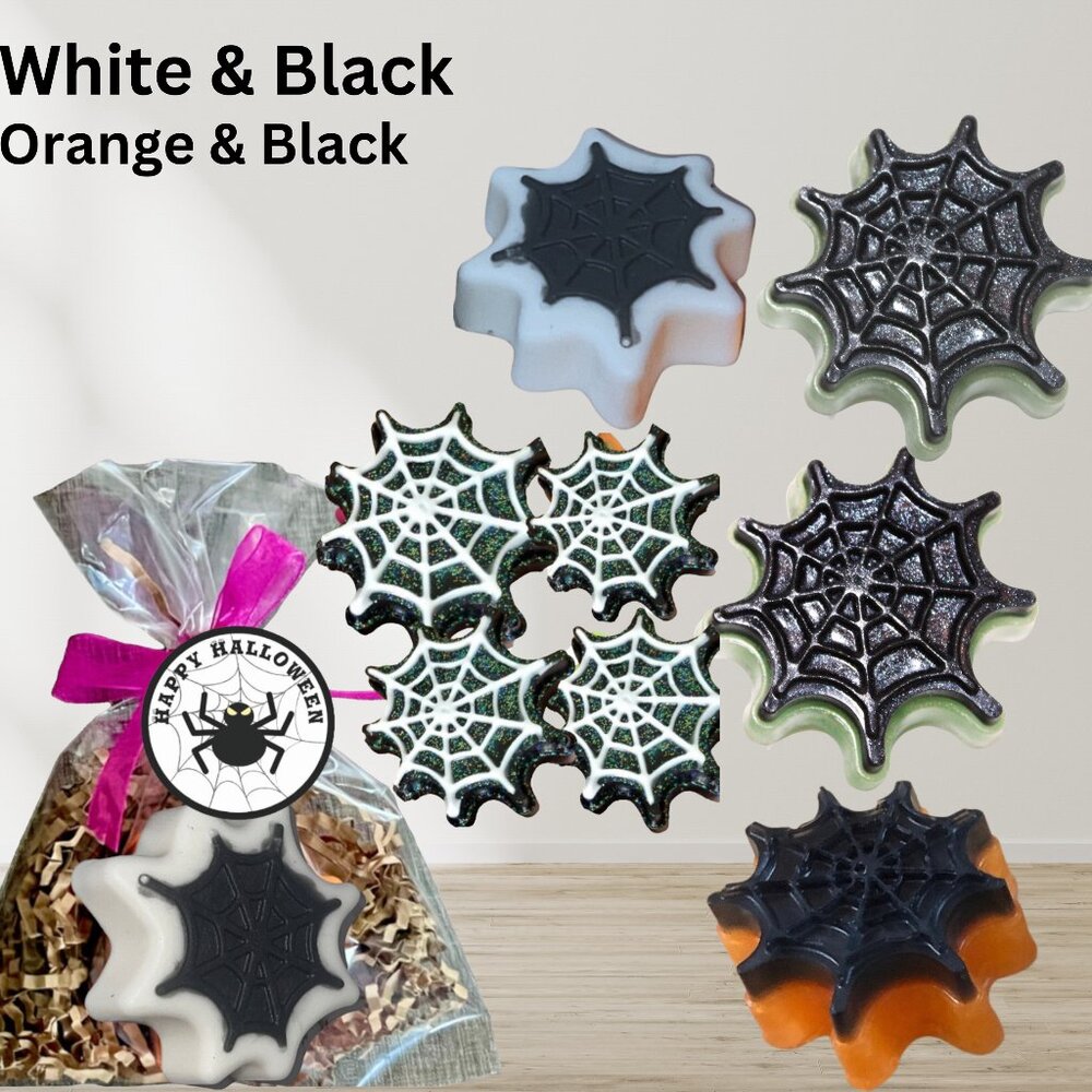 Cobb Webb Soaps Set 6 Halloween Soaps, Handmade Party Favors, Gothic Party Gift
